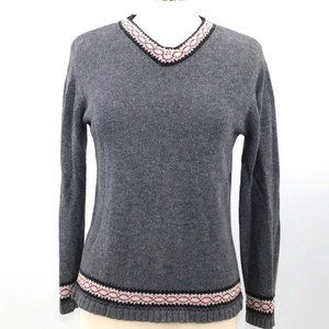 North West Blue Grey Wool-blend V-neck Sweater